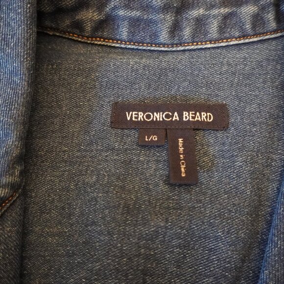 Veronica Beard McKinley Dress Blue Denim Shirt Dress Cotton Size Large - Picture 7 of 8